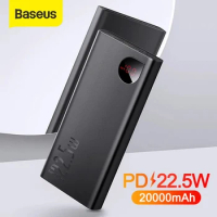 Baseus Power Bank 20000mAh Portable External Battery Charger Powerbank PD 22.5W Fast Charge For iPhone 14 13 12 Xiaomi Poverbank