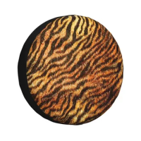 Animal Skin Spare Tire Cover for Toyota Land Cruiser RV, Tiger Skin, Tiger Skin, Car Wheel Protector Covers, Leopard Print