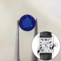 watch crown blue sapphire crystal for Cartier Tank W53300 automatic watch