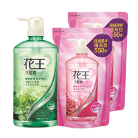 【花王】洗髮精 清新沁涼/溫和柔潤1+2件組(瓶750ml+補充包550mlx2)#清新沁涼1瓶+溫和柔潤2包-清新沁涼1瓶+溫和柔潤2包