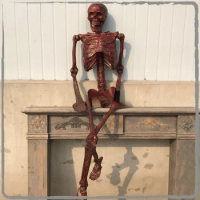 Adult Life Size Halloween Bloody Hanging Plastic Skeleton