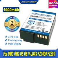 1900mAh BLC12 Battery For Panasonic Lumix DMC-FZ200 DMC-FZ300 DMC-FZ1000 DMC-2500 DMC-G5 DMC-G6 DMC-G7 DMC-GX8 DMC-G85 DMC-GH2