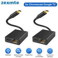 Zexmte USB C Ethernet Adapter for Chromecast 4K Google TV Type-C to RJ45 for Smartphones Tablets Android 100Mbps Network Card