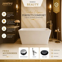 Bathtub Lokal Zentiro BEAUTY Uk 110cm Marble/Acrylic Whirpool Jacuzzi Bathtub Standing