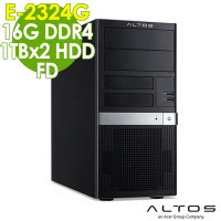 Acer 宏碁 Altos T110F6 企業伺服器 (E-2324G/16G/1TBX2 HDD/FD)