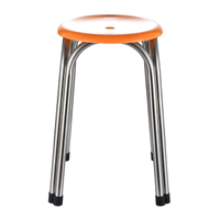 เก้าอี้สเตนเลสกลม ที่นั่ง PP (L) รุ่น SPP-47CM-OR สีส้ม