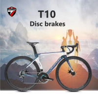 TWITTER-Carbon Fiber Road Bike, Oil Disc Brake, Inner Cable, Breaking Wind Race, 700x25c Wheel, Complete Road Bicycle, T10pro RI