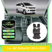 TPE Car Floor Mat For JAC Refine M3L M3 Plus LWB 2014 2015 2016~2024 Waterproof Leather Pad LHD Foot Carpet Rug Auto Accessories
