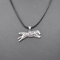 Rope Chain Women Leaping Siberian Husky Necklaces Running Dog Pendant Necklaces For Lovers
