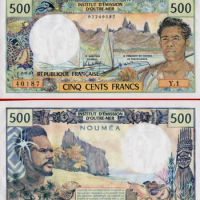 1969-1992 France Polynesia Tahiti PAPEETE / new caledonia NOUMEA / 500 Franc Original Notes UNC