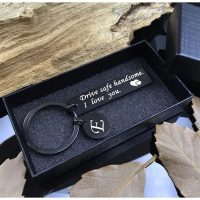 (With Gift Box) Drive Safe Keychain Gift for Boyfriend - Valentine's Day I Love You Gifts for Him - 