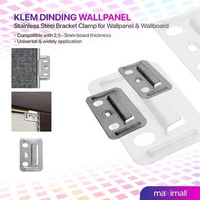 Klem Dinding / Klip Pemasangan Wallpanel Wallboard WPC Bracket Clamp Stainless Steel