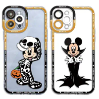 Clear Phone Case For Xiaomi Poco X3 NFC X3Pro X4Pro M3 Pro Soft Cover for Mi 11 Lite 11T Pro Happy Halloween Ghost Stitch Mickey