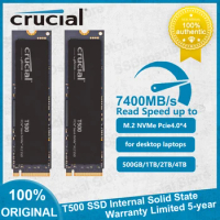 Original Crucial T500 Gen4 NVMe M.2 SSD Internal Gaming 500GB 1TB 2TB 4TB SSD Read Up to 7400MB/s for Laptop Desktop Compatible