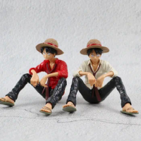 Anime One Piece Cartoon 9CM Luffy Sit Style Figurine PVC Model Action Figure Toys Collection Decoration Doll Monkey D Luffy Gift