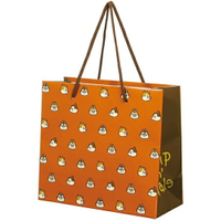 小禮堂 迪士尼 奇奇蒂蒂 橫式方形手提紙袋 小提袋 禮物紙袋 包裝紙袋 禮品袋 (棕 滿版)