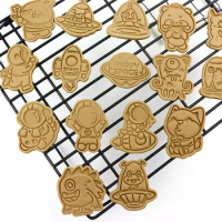 6Pcs/Set 3D Stereoscopic Cartoon Cookie Cutter Astronaut UFO Monster Cute DIY Biscuit Mould Baking Tools Cake Decoration Tool
