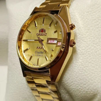 Japanese Double Lion old original automatic mechanical watch, men's titanium waterproof, retro middle-aged gold, triple A gold w