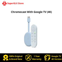 Original New Google Chromecast 4th with Google TV with 4K Android 10 Netflix Certified Dolby Vision Smart TV Box Up to 4K HDR