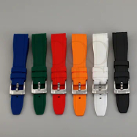 18MM 20MM 22MM Colorful Oyster Silicone Watch Strap Band Fit For Rolex Seiko Tissot Watch