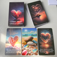 12x7cm Cosmic Belief Oracle Cards Love Learning Taro Deck English Predictions Prophecy for Beginners Keywords