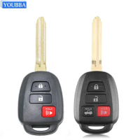 YOUBBA 3/4 Buttons Remote Car Key Shell Case Fob Cover For Toyota CAMRY 2012 2013 2014 2015 Corolla 2014 2015 With TOY43 Blade