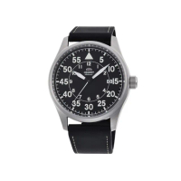 【ORIENT 東方錶】ORIENT 東方錶WATER RESISTANT 100m系列 飛行機械錶 皮帶款 黑色- 42.4mm(RA-AC0H03B)