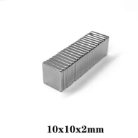 20/50/100/200/300pcs F 10x10x2 mm N35 Strong Square NdFeB Rare Earth Magnet 10*10*2 mm Neodymium Magnets 10mm x 10mm x 2mm