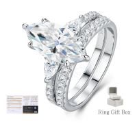 Rantai cincin wanita dengan reka bentuk boleh tanggal 3.0 karat gubahan alternatif berlian perak hip