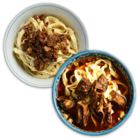 【蔣老爹牛霸王牛肉麵麵組】牛肉麵*3+牛渣渣乾麵*2(600g/包+牛渣渣乾麵/270g)