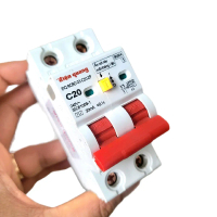 Cầu dao chống giật và bảo vệ quá tải, ngắn mạch Điện Quang ĐQ RCBO 2P 10A đến 63A 6KA 30mA cb bộ ngắ
