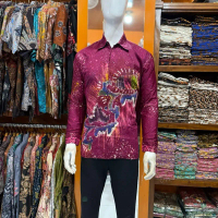 KEMEJA BATIK PRIA LENGAN PANJANG MODERN BATIK TULIS KOTIF CIPRAT ECOPRINT KEMEJA LAPIS FURING