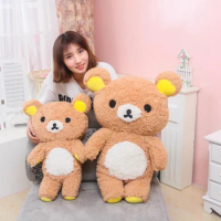 60/80cm Big Size Rilakkuma Bear Plush Toy Rilakkuma Relax Bear Pillow Dolls Teddy Bear Stuffed Animals Xmas Gift Present For Kid