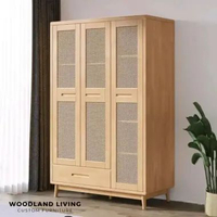 Lemari Pakaian Mininalis Kayu Jati Lemari Pakaian pintu 3 Lemari Modern Rotan NON DP