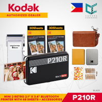 Kodak  2 R 2.1"x3.4" Bluetooth Photo Printer Set 4PASS Borderless Print P210R
