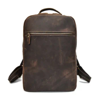 Men's Backpack Durable Leather First Layer Leather Casual Men's Back Pack Purse Backpack Bagpack