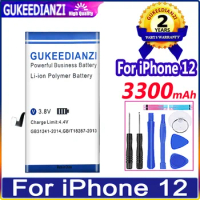 GUKEEDIANZI Battery 3300mAh For Apple iPhone 12 iPhone12 Mobile Phone Replacement Batteries Bateria + Tools