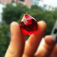 100pcs/lot Hot Selling 20mm Red Color Crystal Chandelier Ball For Out Door Christmas Hanging Curtain Pendants Wedding Decoration