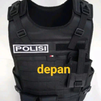 Rompi Angin Tebal Logo Polisi Keren Safety Pria - Perlindungan Tambahan dari Angin - Topi, Panjang K