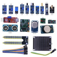 Bộ kit học điện tử 16 món gồm module cảm biến, thiết kế mạch ổn định cho các dự án DIY, tương thích 