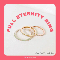 1st.November | Full Eternity Ring Pink and Gold แหวนแถว เงินแท้925 เพชรรอบวง #RXB02130192