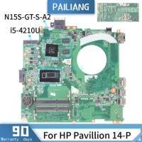 PAILIANG Laptop motherboard For HP Pavillion 14-P Mainboard DAY11AMB6E0 Core SR1EF I5-4210U N15S-GT-S-A2 TESTED DDR3