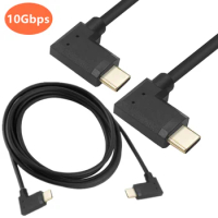 Type C Cable, Left/Right Angle USB-C USB 3.1 Type C to Type C Male to Male Cable for MacBook, Samsung S10/S9/S9+/S8