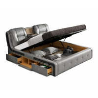 DIPAN HIDROLIK MODERN ARJUN MAHOGANY FOAM KULIT SINTETIS / DIPAN HIDROLIK / DIPAN MODERN / DIPAN STO
