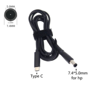 USB C to 7.4*5.0mm Plug Charger Connector USB Type C Laptop Adapter Cable for Hp Pavilion CQ60 DV6 G50 Probook 4520s 4710S