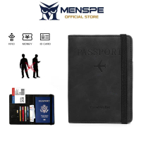 MENSPE กระเป๋าสตางค์ธุรกิจผู้ชาย RFID Card Case Soft PU Wallet Passport Holder Multi-Card Position I