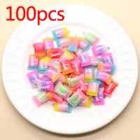 100pcs Mix Bulk Wholesale Resin Candy Charms Gradient Sweets Earring Keychain Pendant Accessory Diy Cute Korean Jewelry Making