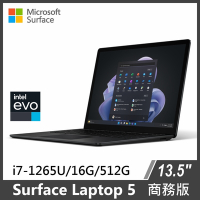 Surface Laptop 5 13.5吋 i7/16G/512G/W11P 商務版 輕薄觸控筆電 墨黑