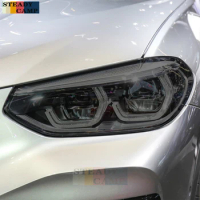 2 Pcs Car Headlight Protective Film Smoked Black Tint Wrap Vinyl Transparent TPU Sticker For BMW X3 G01 M Competition 2018-On