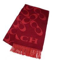COACH  義大利製 大C Logo喀什米爾羊毛寬版披肩圍巾